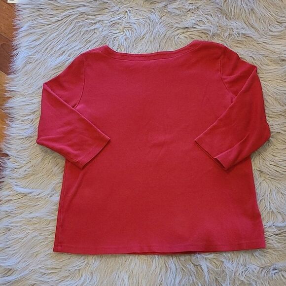Coldwater creek womens red 3/4 sleeve shirt size medium - Picture 7 of 7